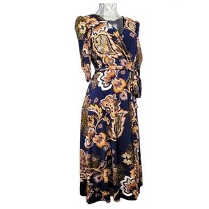 Eliza J Navy & Gold Cross Front Dress size 4